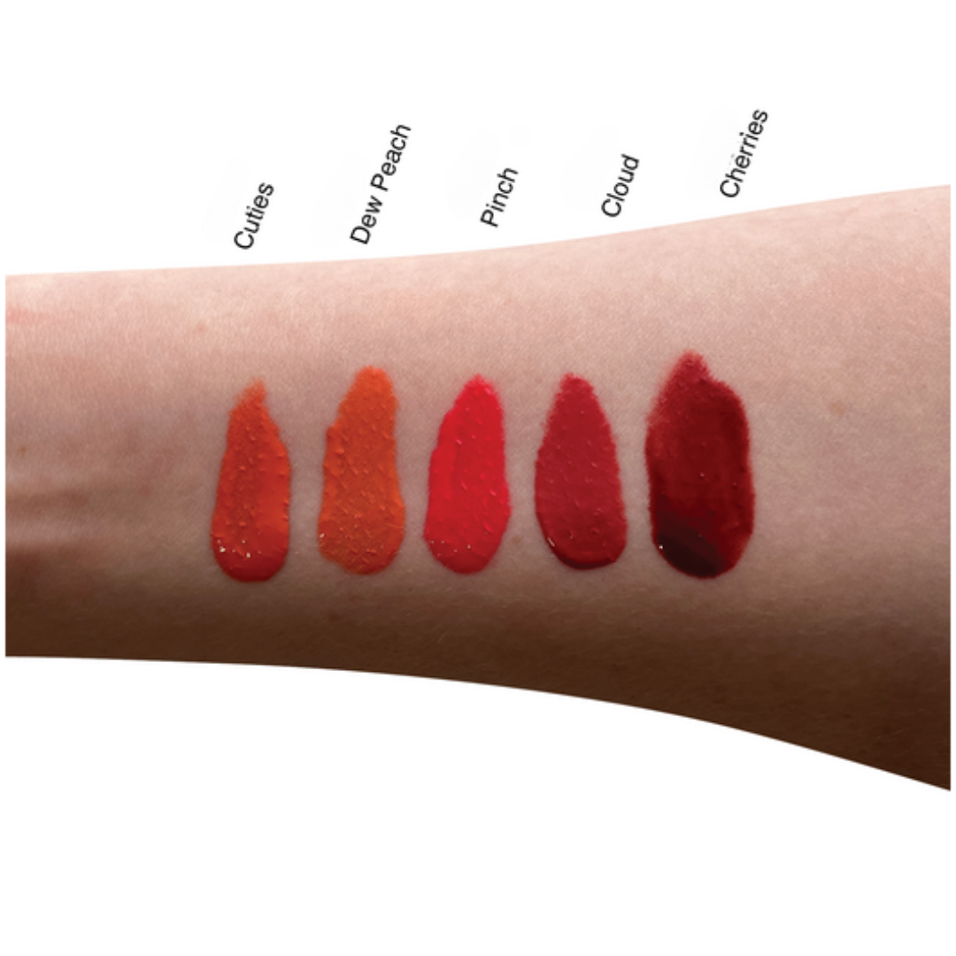 KDLR Beauty Labs Liquid Blush swatches on light skin tone – vegan buildable formula for natural glow.