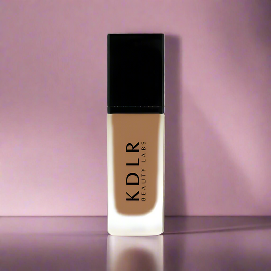 KDLR Beauty SPF Foundation Liquid Bottle Image - High Coverage Makeup. Variant: Bronze Night