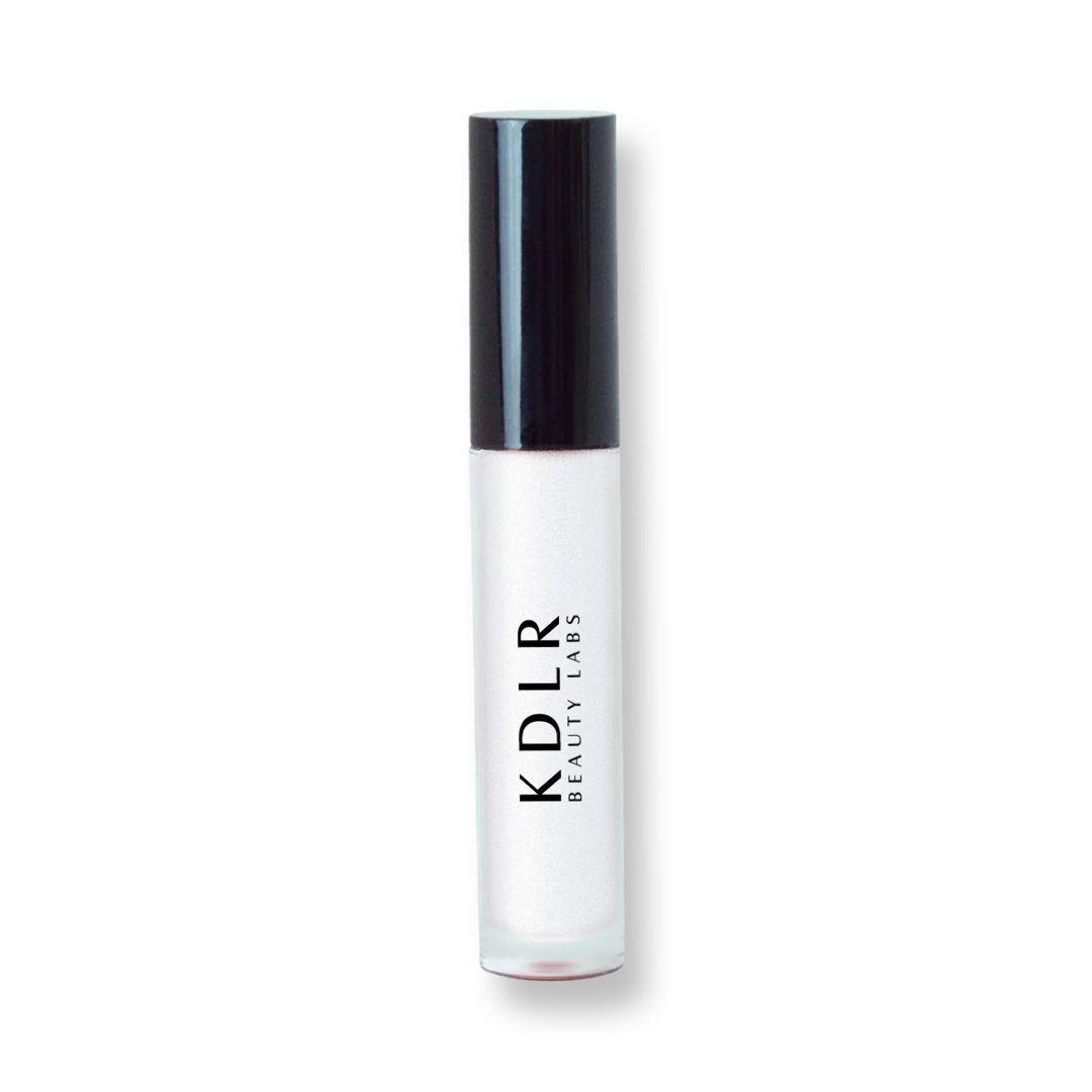 KDLR Beauty Labs' Power Drip Lip Gloss, showcasing radiant shine, full lips in shimmer and natural finishes, perfect for versatile, luxurious day-to-night lip makeup. Variant: Glamour