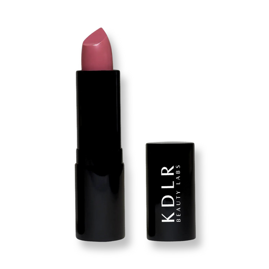 KDLR Beauty Labs' Noir Patent Cream Lipstick: vibrant, nourishing with argan oil, vitamin E, vegan, paraben-free, in sustainable packaging. Variant: Magical Mauve