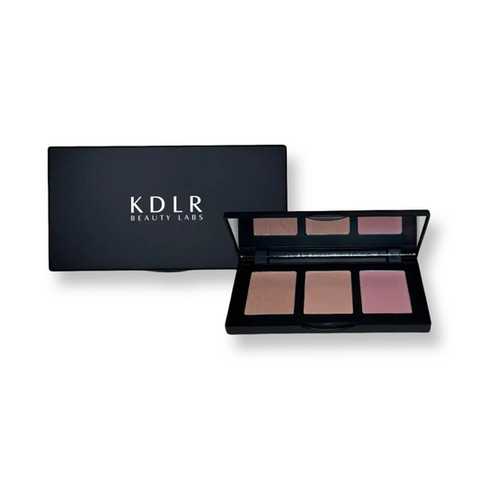 Baddie B Blush Palette with 3 shades for a radiant glow, blendable formula, Jojoba Oil nourishment, suitable for all skin tones. Variant: Pinch