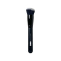 KDLR Beauty Labs Angled Stipple and Blend Brush, a dense synthetic foundation buffing brush with black and white bristles and a glossy black handle on a clean white background.