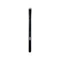 KDLR Beauty Labs Flat Pack and Layer brush, a flat, firm synthetic eyeshadow packing and lid shading brush with black and white bristles and a glossy black handle on a white background.