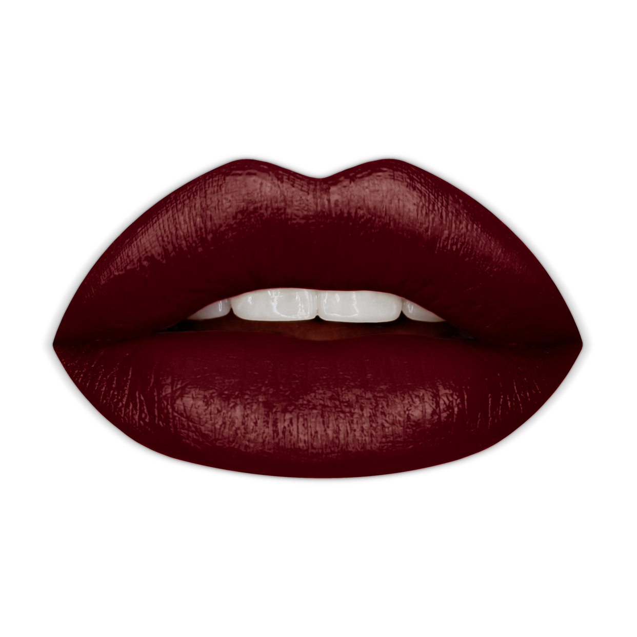 Swatch of KDLR Beauty Labs' SatinMatte Lip Stain, featuring enduring color with a velvety matte finish for all-day wear, buildable shades, unique doe-shaped applicator, vitamin E enriched, and an eco-friendly, vegan formula. Variant: Dark Sienna