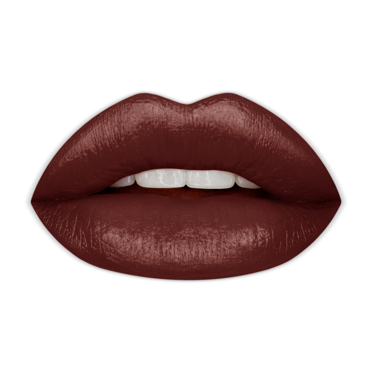 Swatch of KDLR Beauty Labs' SatinMatte Lip Stain, featuring enduring color with a velvety matte finish for all-day wear, buildable shades, unique doe-shaped applicator, vitamin E enriched, and an eco-friendly, vegan formula. Variant: Cocoa Kiss