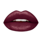 Swatch of KDLR Beauty Labs' SatinMatte Lip Stain, featuring enduring color with a velvety matte finish for all-day wear, buildable shades, unique doe-shaped applicator, vitamin E enriched, and an eco-friendly, vegan formula. Variant: Blackberry Wine