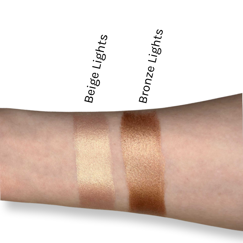 Swatch of KDLR Beauty Labs Effortlessly Radiant Highlighter Stick for a natural glow. Variant: Beige Lights