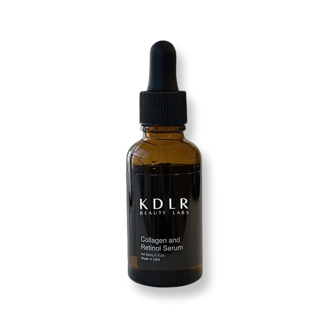 Bottle of KDLR Beauty Labs Collagen & Retinol Serum.