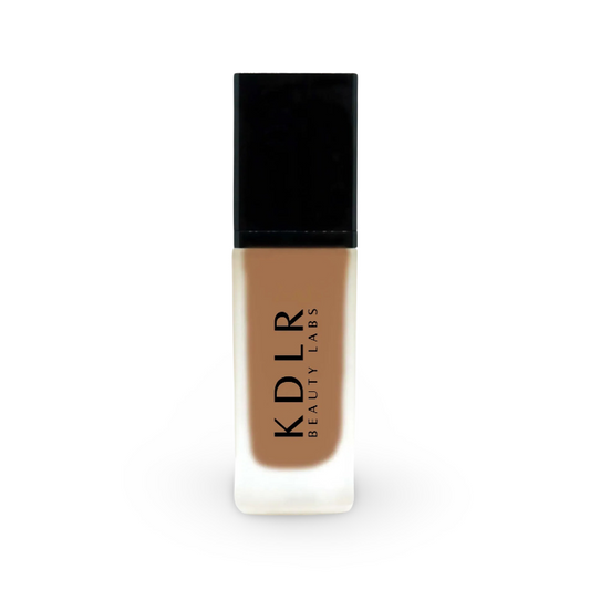 KDLR Beauty SPF Foundation Liquid Bottle Image - High Coverage Makeup. Variant: Bronze Night