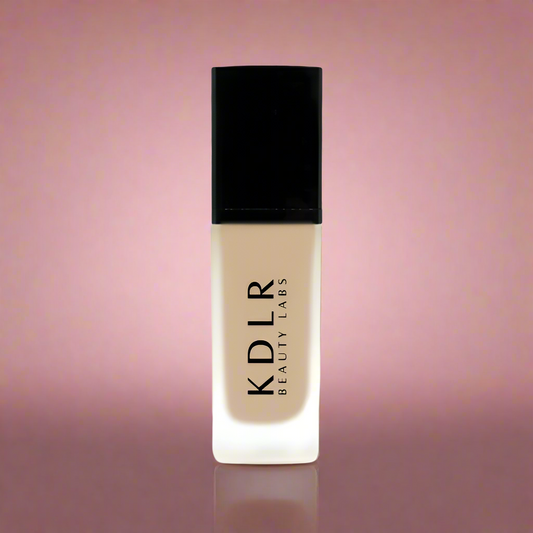 KDLR Beauty SPF Foundation Liquid Bottle Image - High Coverage Makeup. Variant: Seashell