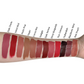 Variant color range of KDLR Beauty Labs' SatinMatte Lip Stain, featuring enduring color with a velvety matte finish for all-day wear, buildable shades, unique doe-shaped applicator, vitamin E enriched, and an eco-friendly, vegan formula.