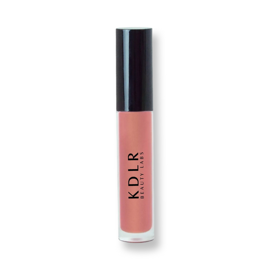 KDLR Beauty Labs' Power Drip Lip Gloss, showcasing radiant shine, full lips in shimmer and natural finishes, perfect for versatile, luxurious day-to-night lip makeup. Variant: Mohaganyy