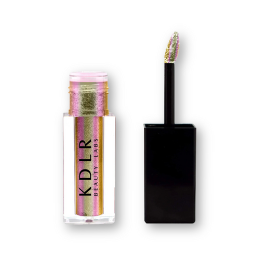 KDLR Beauty Labs' Liquid Aura Shimmer: Iridescent glow for lips, eyes, and cheeks, vegan, cruelty-free, in a 5 mL package. Variant: Rosy