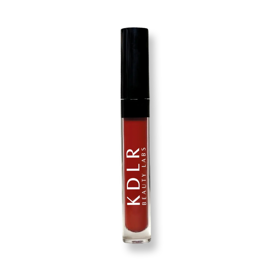 KDLR Beauty Labs MatteShift™﻿ Liquid Lipstick in various shades, showcasing its vegan, cruelty-free, smudge-proof formula transitioning from liquid to matte finish. Variant: Ruby