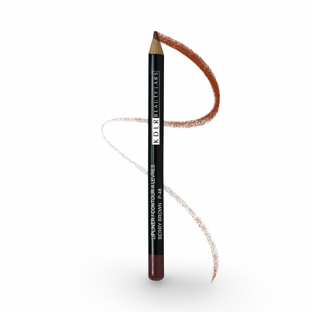 KDLR Beauty Labs Lip Liner, showcasing rich pigments and creamy texture in eco-friendly packaging. Variant: Berry Brown